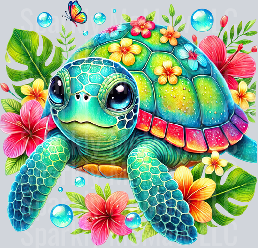 16 Colorful Turtle Clipart UV DTF Decal