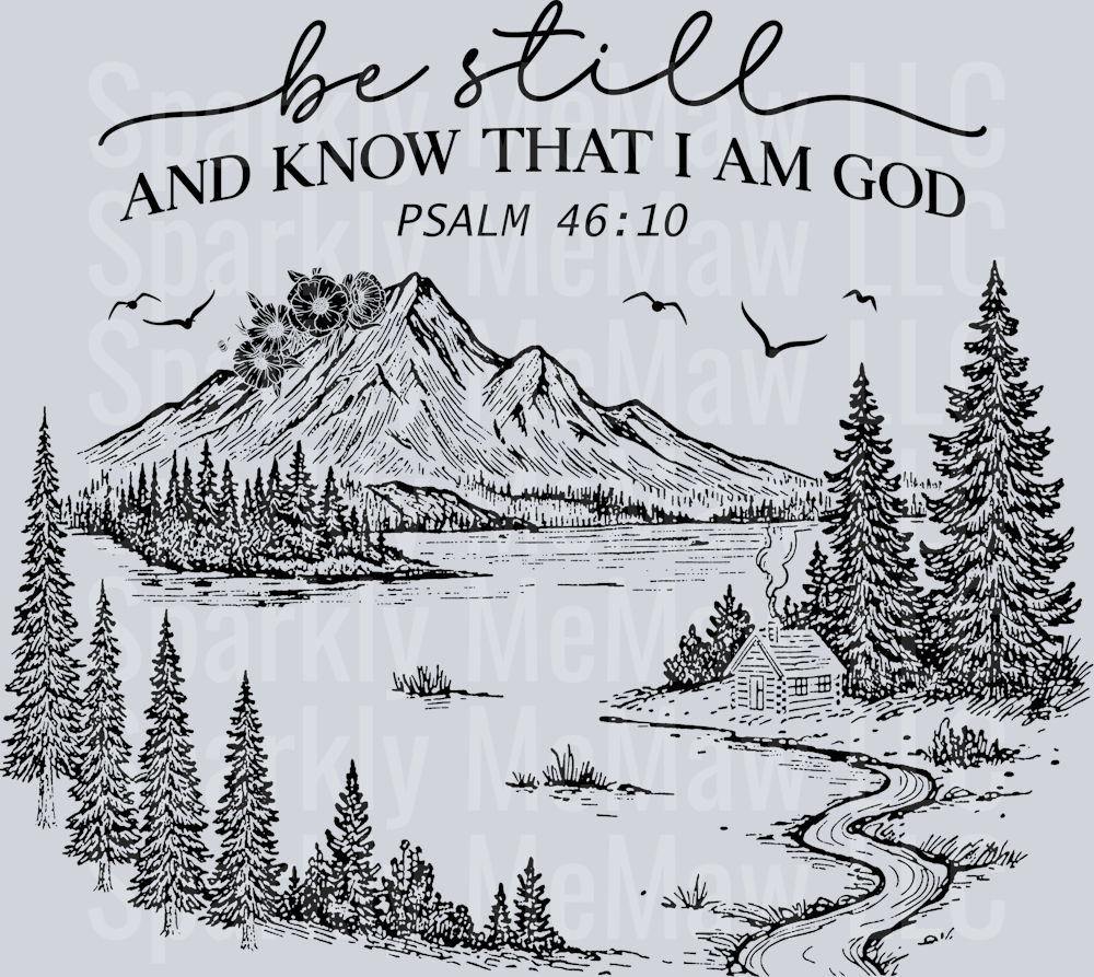 Be Still and Know That I Am God black UV DTF Decal