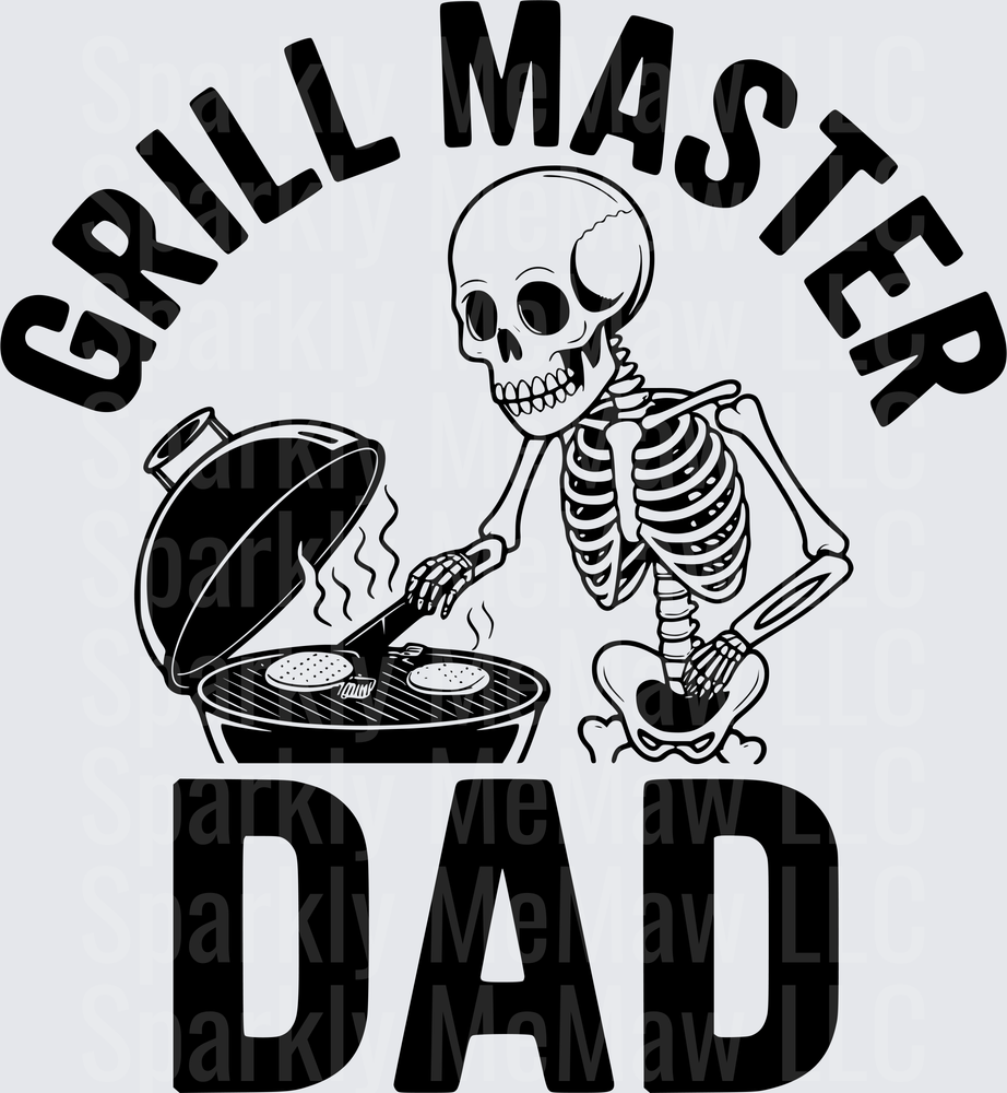 Grill Master Dad Skeleton BBQ Father's Day Design - This is a UV DTF Decal
