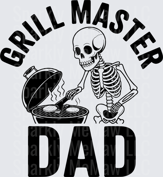 Grill Master Dad Skeleton BBQ Father's Day Design - This is a UV DTF Decal