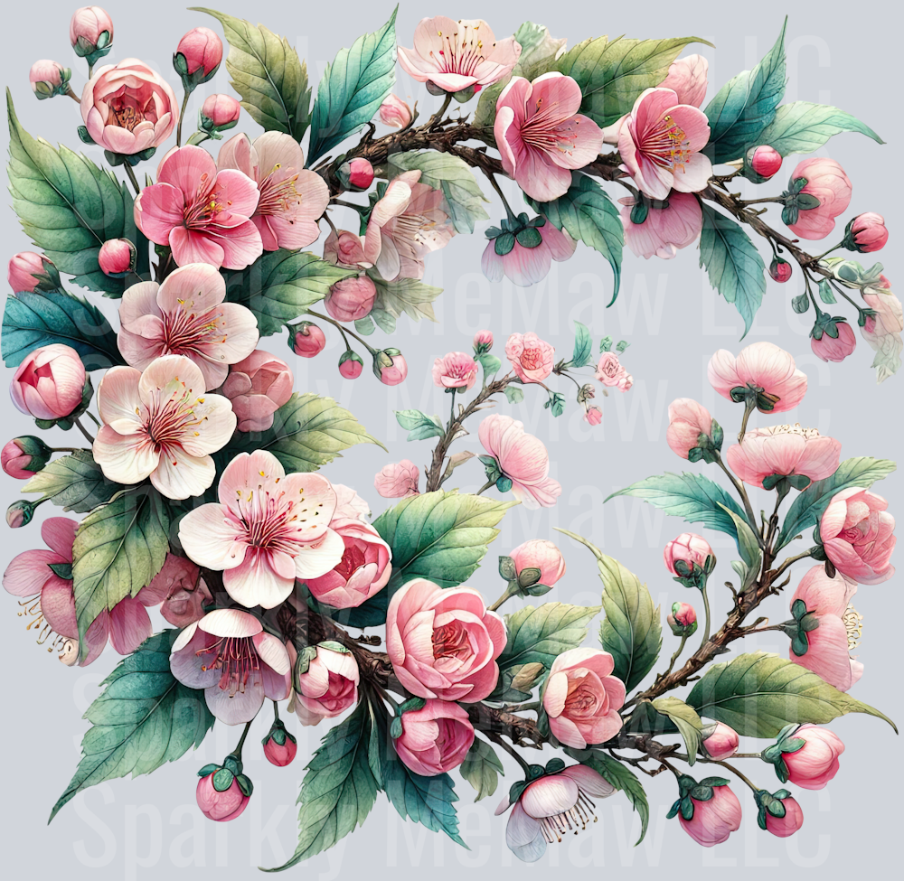 29 Cherry Blossoms Clip Art UV DTF Decal