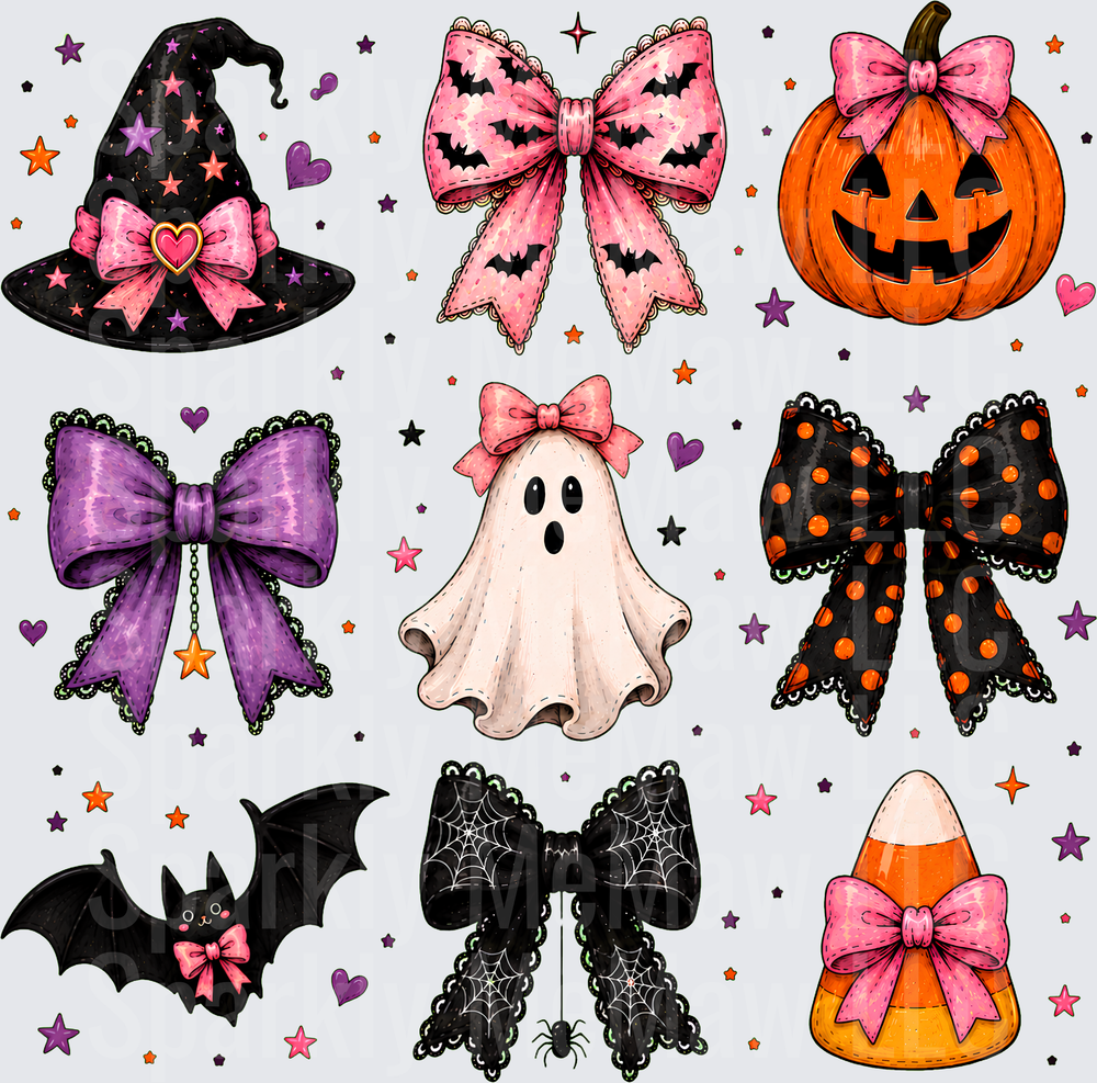 Coquette Halloween Icons 10x10 Decal Sheet