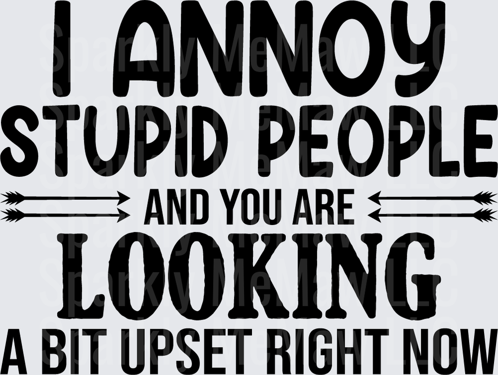 I Annoy Stupid People And You Are Looking A Bit Upset Right Now Sarcastic Quote UV DTF Decal