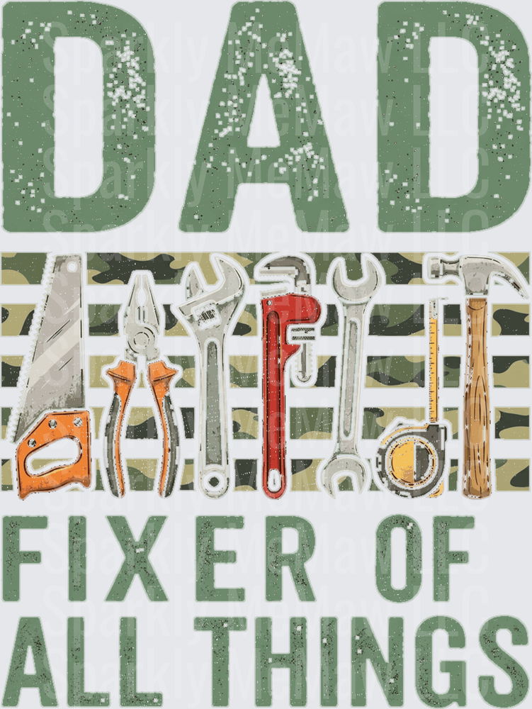 Dad Fixer of All Things Tool Belt Design UV DTF Decal
