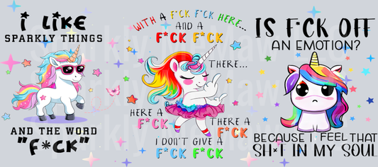 Vulgar Unicorn wrap 16 oz UV DTF Wrap