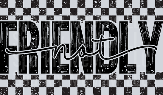 Vintage Trendy Text with Distressed Checkered Flag Border UV DTF Decal