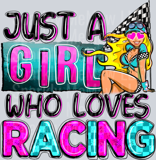 just_a_girl_who_loves_racing_ DTF Transfer (Fabrics)