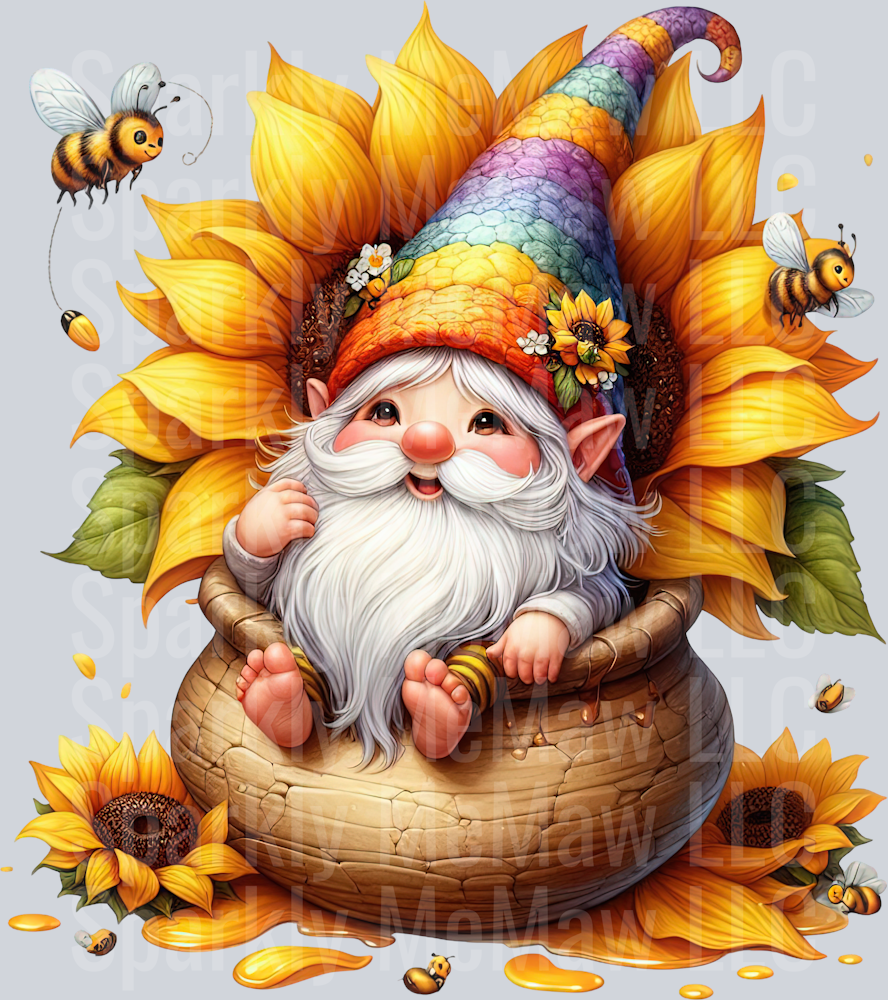 13 Bee Gnome UV DTF Clip Art Decal