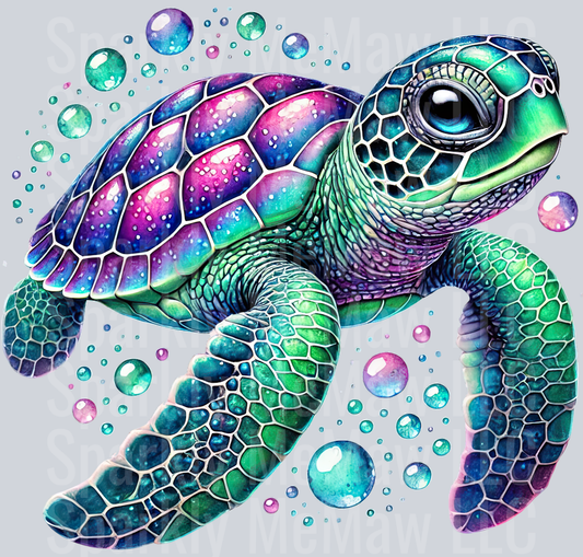21 Colorful Turtle Clipart UV DTF Decal