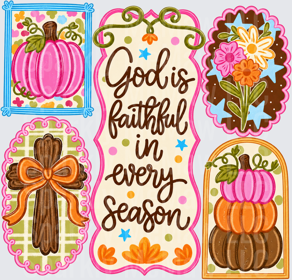 God Is Faithful Every Season UV DTF Decal