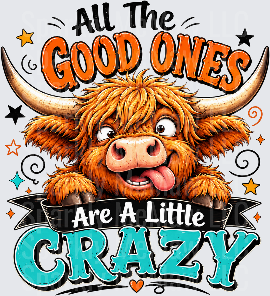 Crazy Highland Cow UV DTF Decal