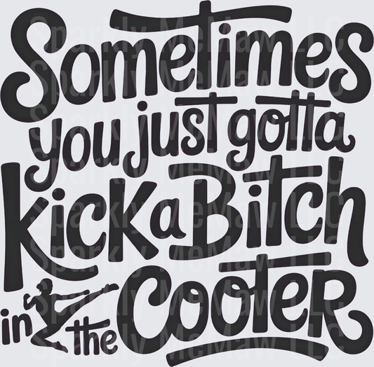 Sometimes You Just Gotta Kick A Bitch In The Cooter Funny Saying UV DTF Decal
