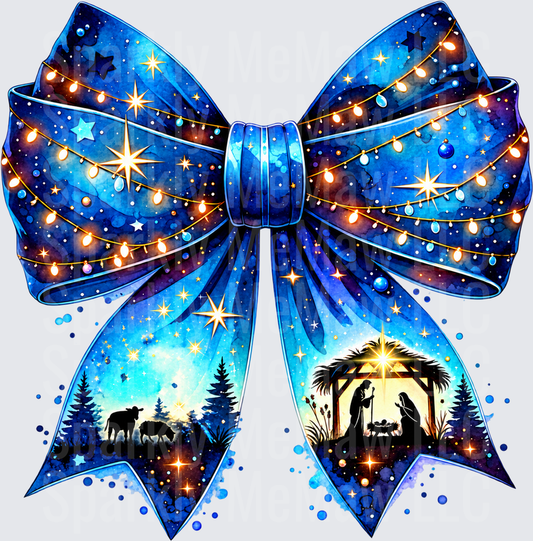 Nativity Bow Christmas is a DTF Transfer for Fabrics