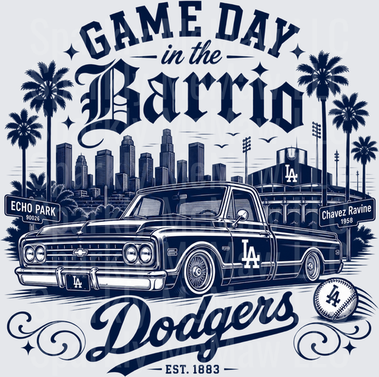Game Day Barrio Dodgers UV DTF Decal