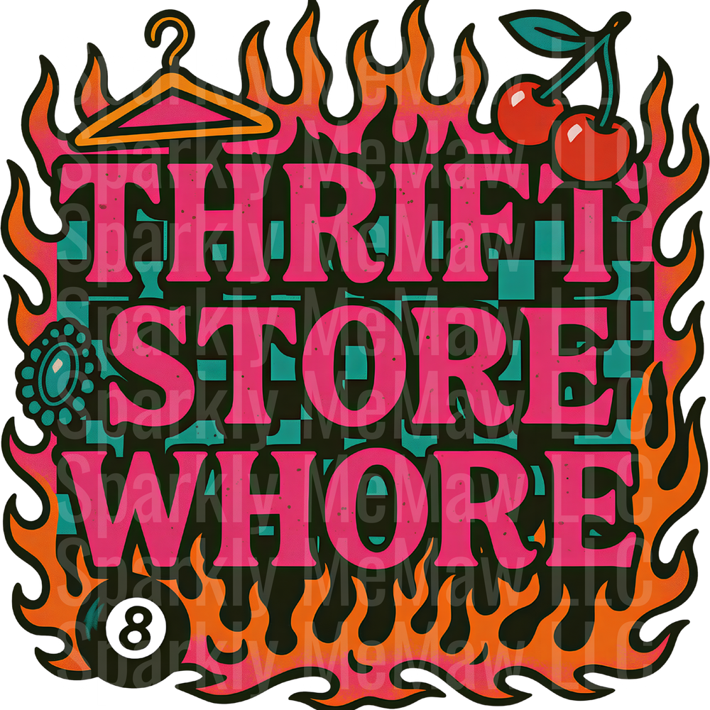 Thrift Store Whore UV DTF Decal