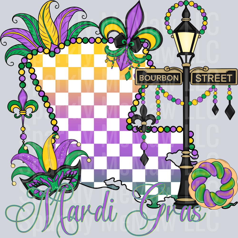 Mardi Gras UV DTF Decal