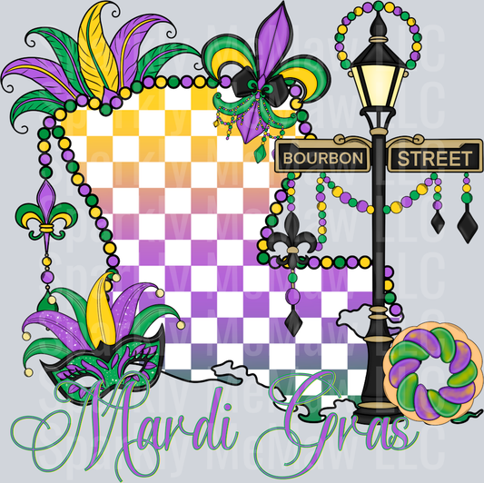 Mardi Gras UV DTF Decal