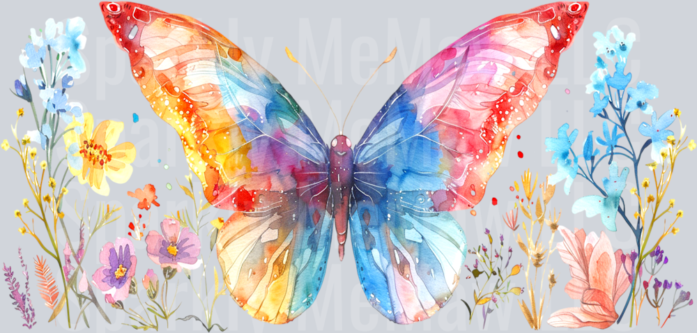 Butterfly 16 oz Glass Tumbler Wrap-7