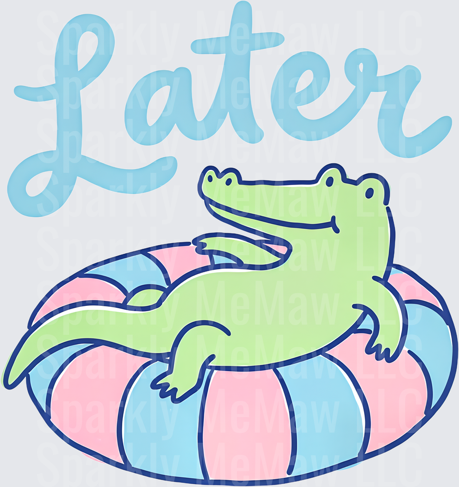Later Alligator on Pool Float UV DTF Decal
