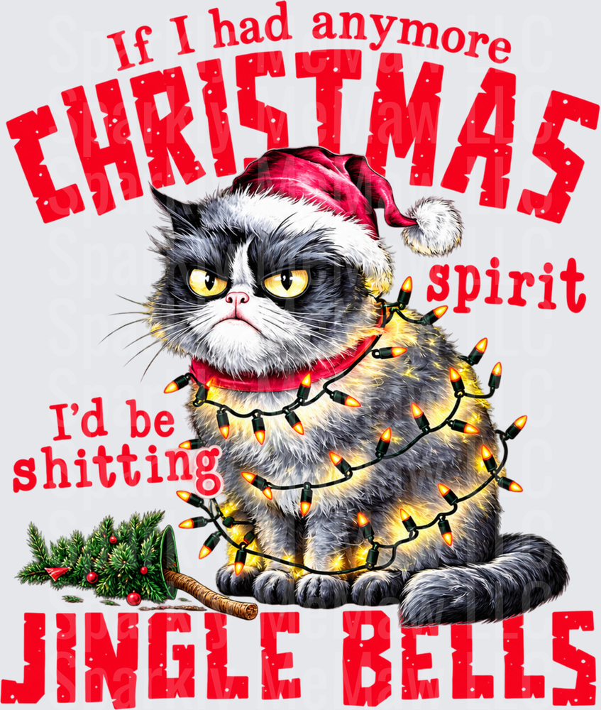 Grumpy Cat Christmas Spirit UV DTF Decal