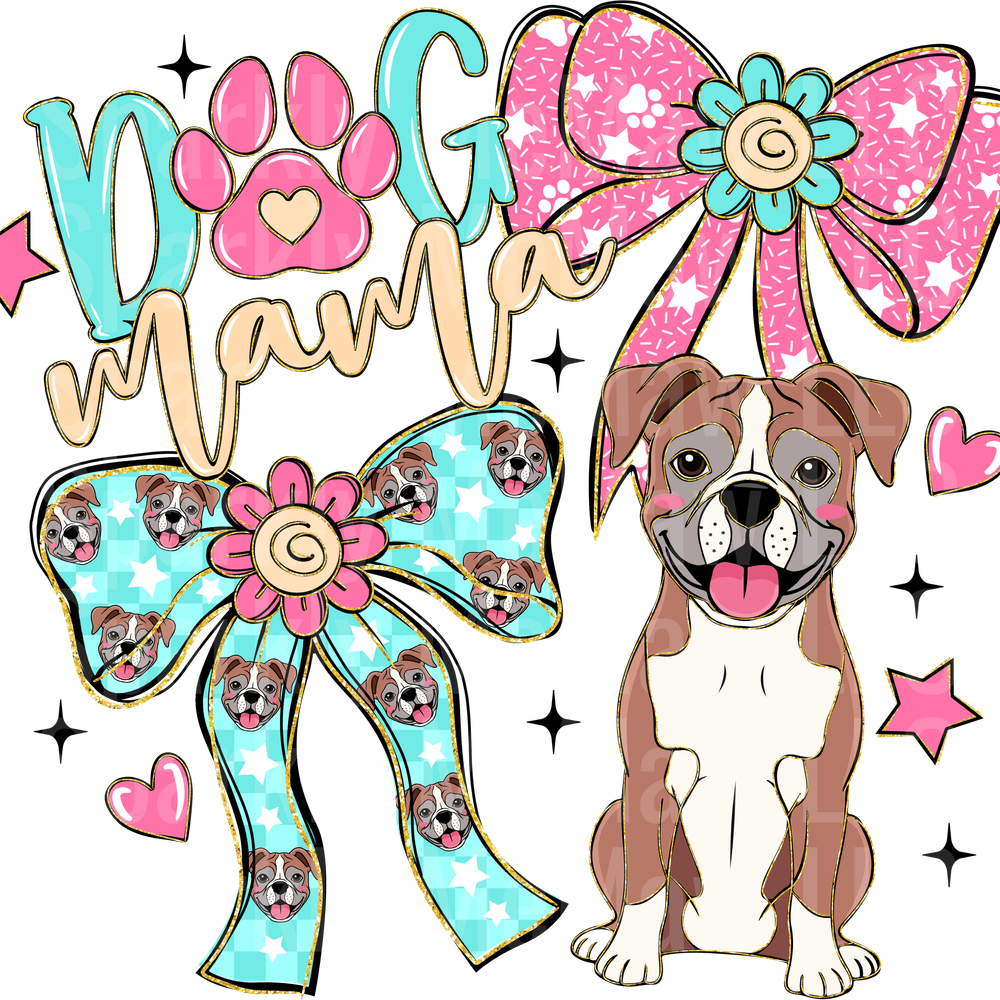 Dog Mama Boxer UV DTF Decal