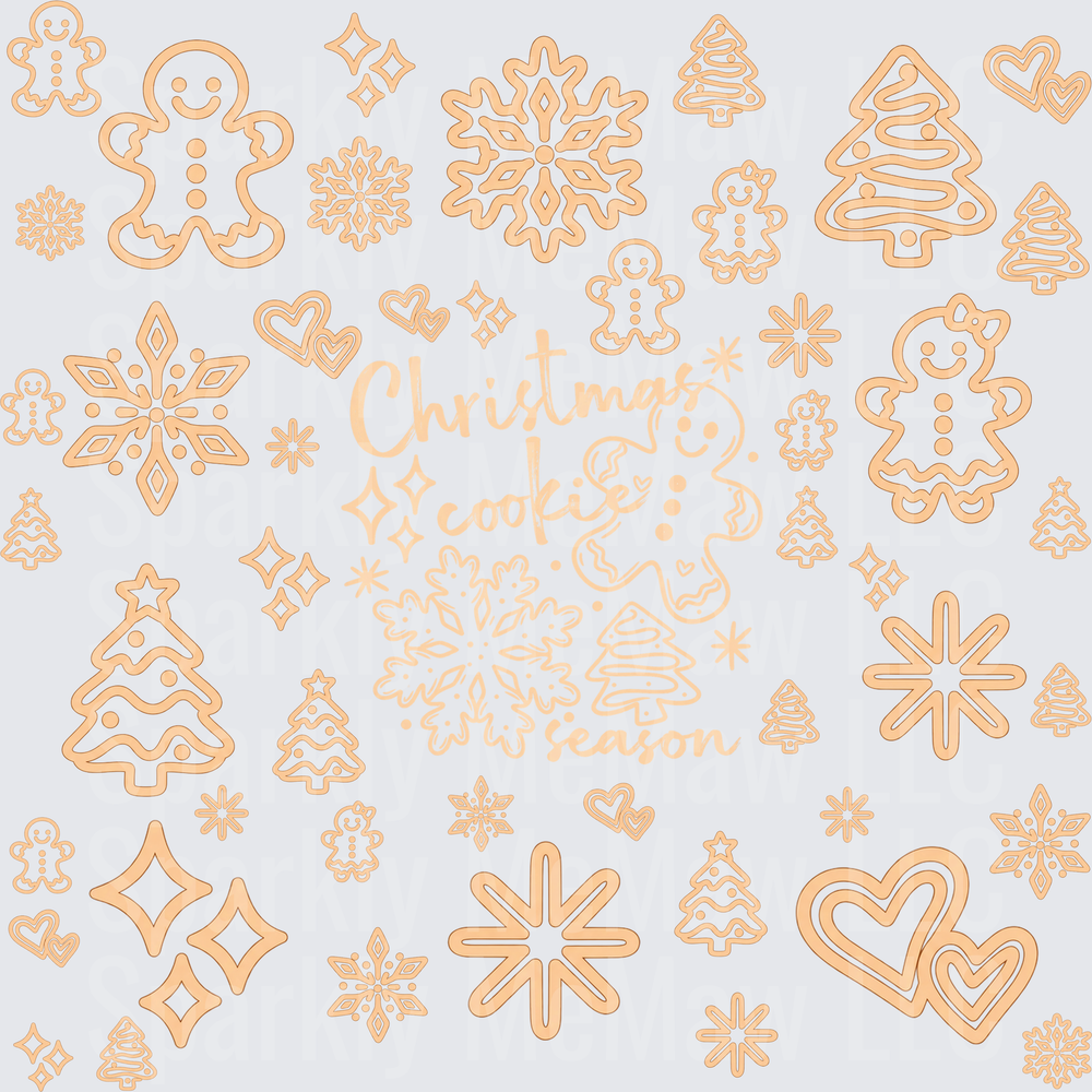 Christmas Cookie Season 10x10 UV DTF Cut and Stick Sheet