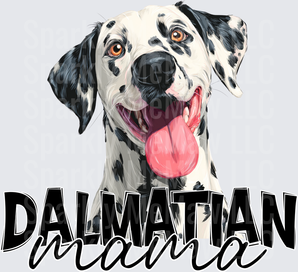Dalmatian Mama Dog with Pink Tongue UV DTF Decal