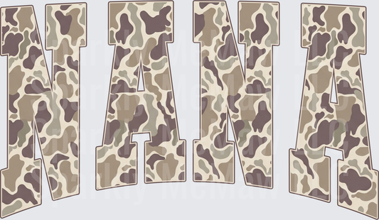 MAMA Desert Camouflage Military Pattern Letters UV DTF Decal