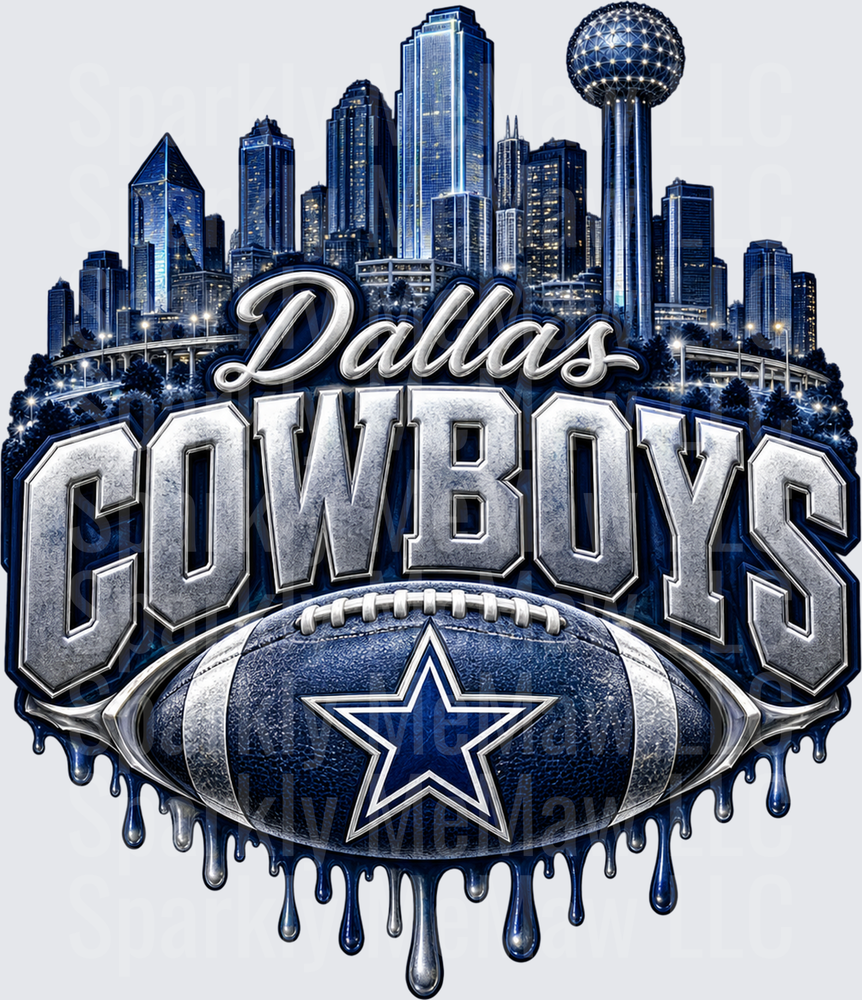 Dallas Cowboys Skyline Drip UV DTF Decal