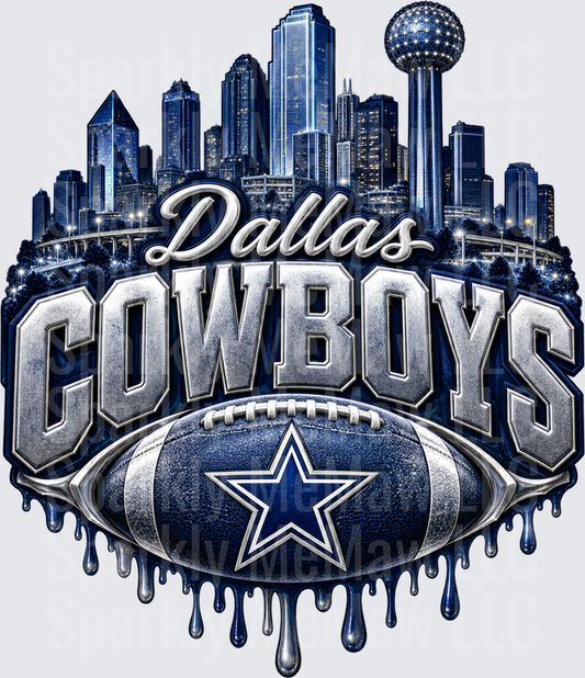 Dallas Cowboys Skyline Drip UV DTF Decal