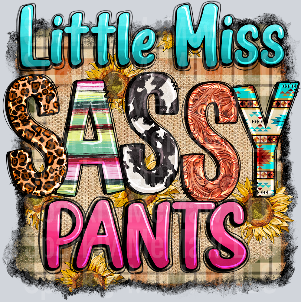Little Miss Sassy Pants UV DTF Decal