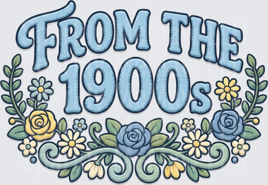 From the 1900s Vintage Floral Border UV DTF Decal