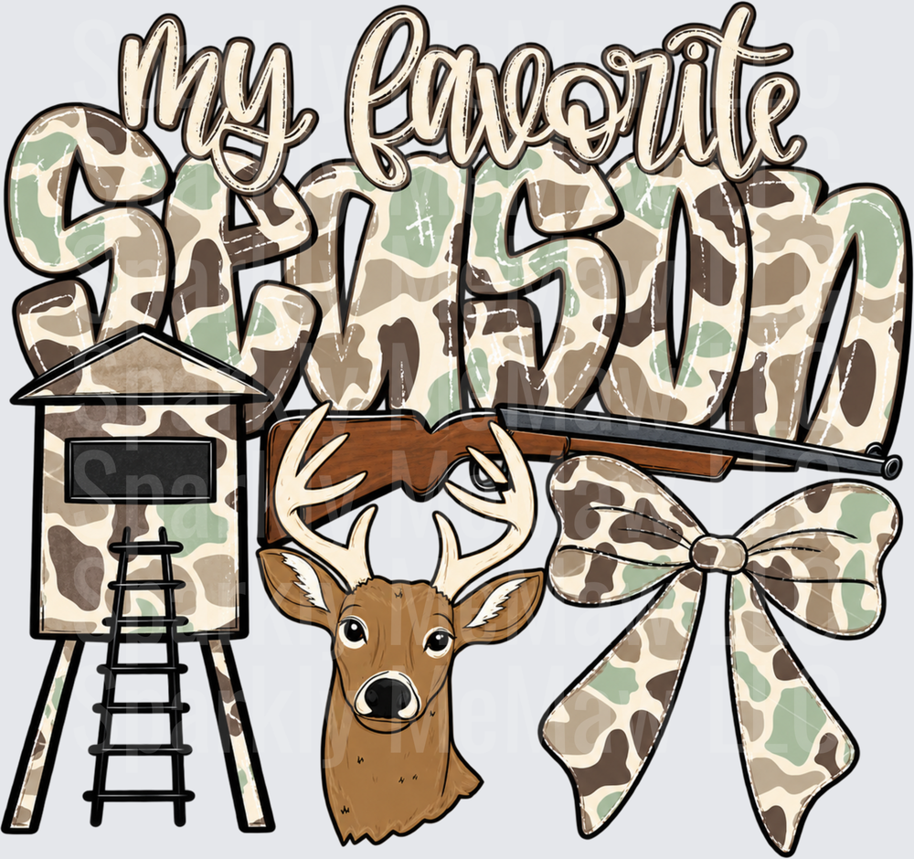 My Favorite Season Hunting UV DTF Decal