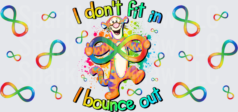 Tigger Autism Infinity Bounce Wrap UV DTF 16 OZ Wrap