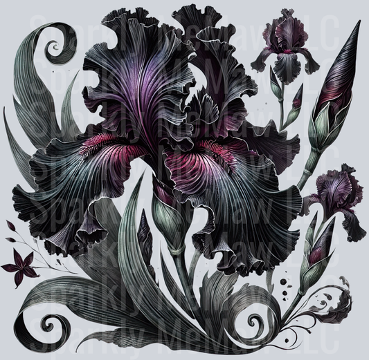 7 Gothic Flowers Clip Art UV DTF Decal