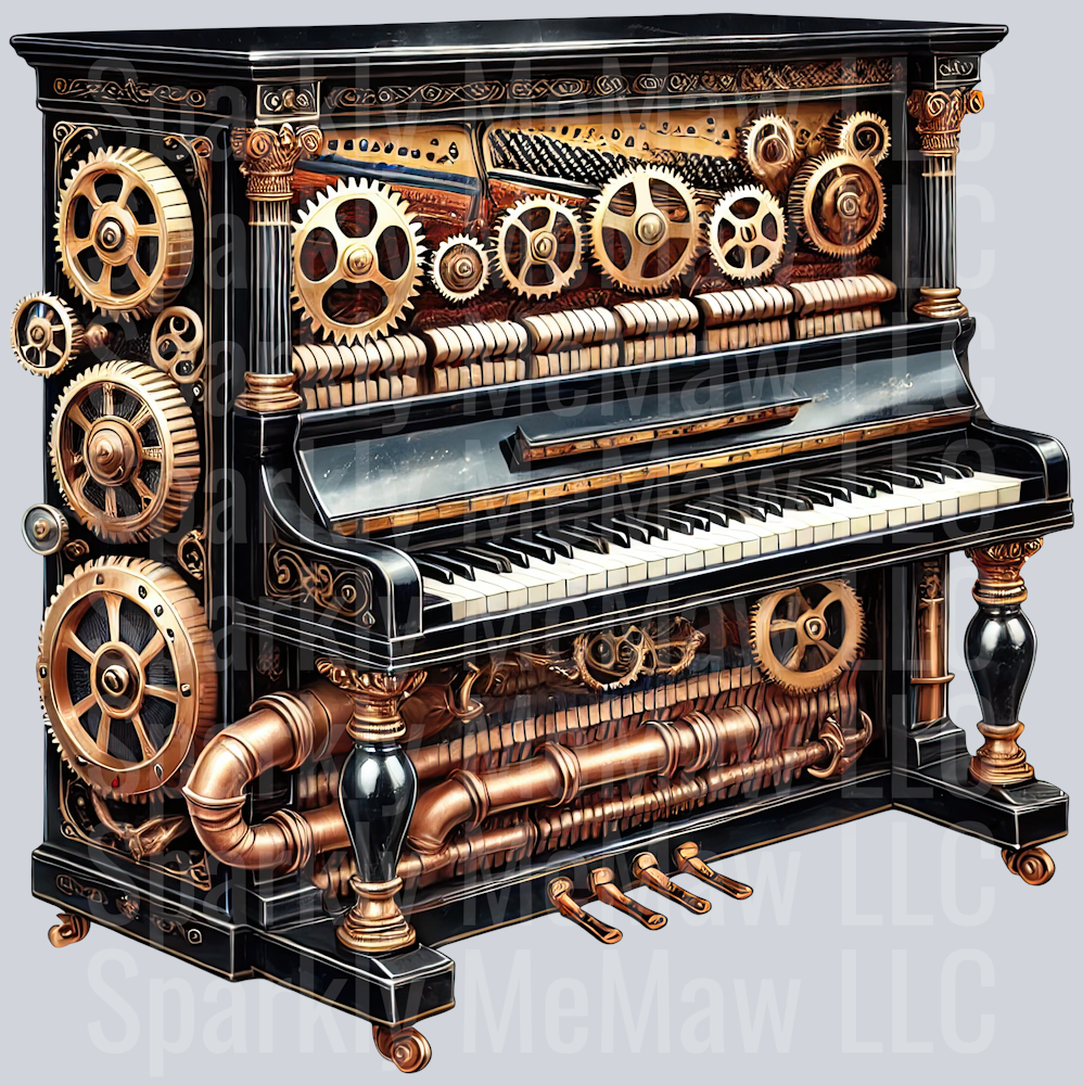 Musical Steampunk UV DTF Clip art Decal 17