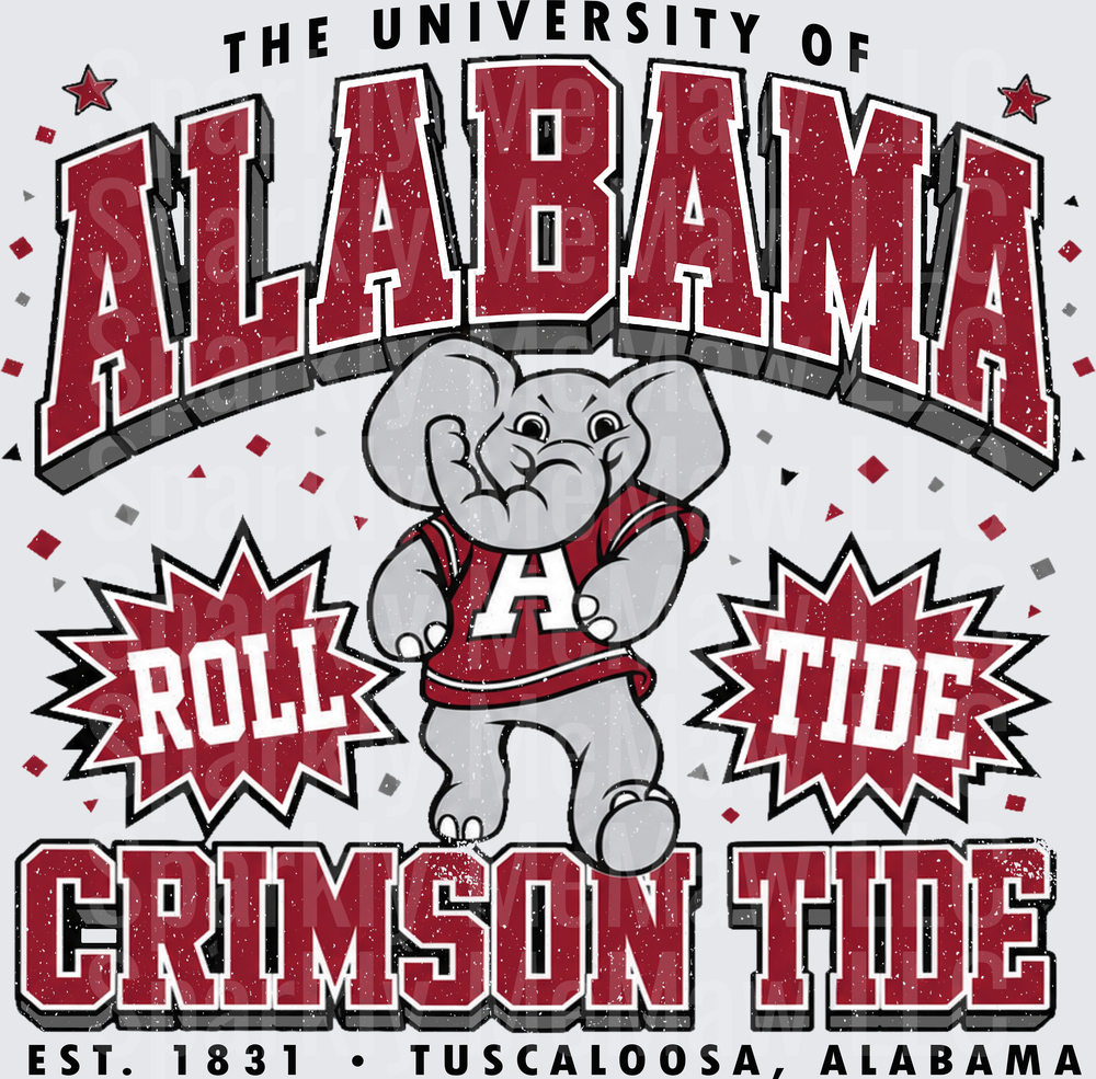 University of Alabama Crimson Tide Roll Tide Big Al Mascot This is a UV DTF Decal