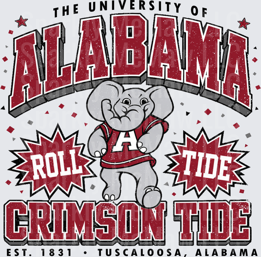University of Alabama Crimson Tide Roll Tide Big Al Mascot This is a UV DTF Decal