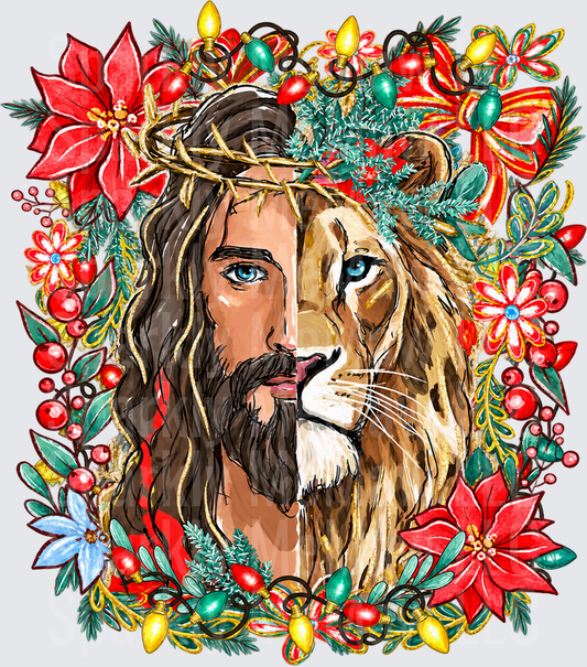 Jesus Lion of Judah Christmas DTF Transfer for Fabrics