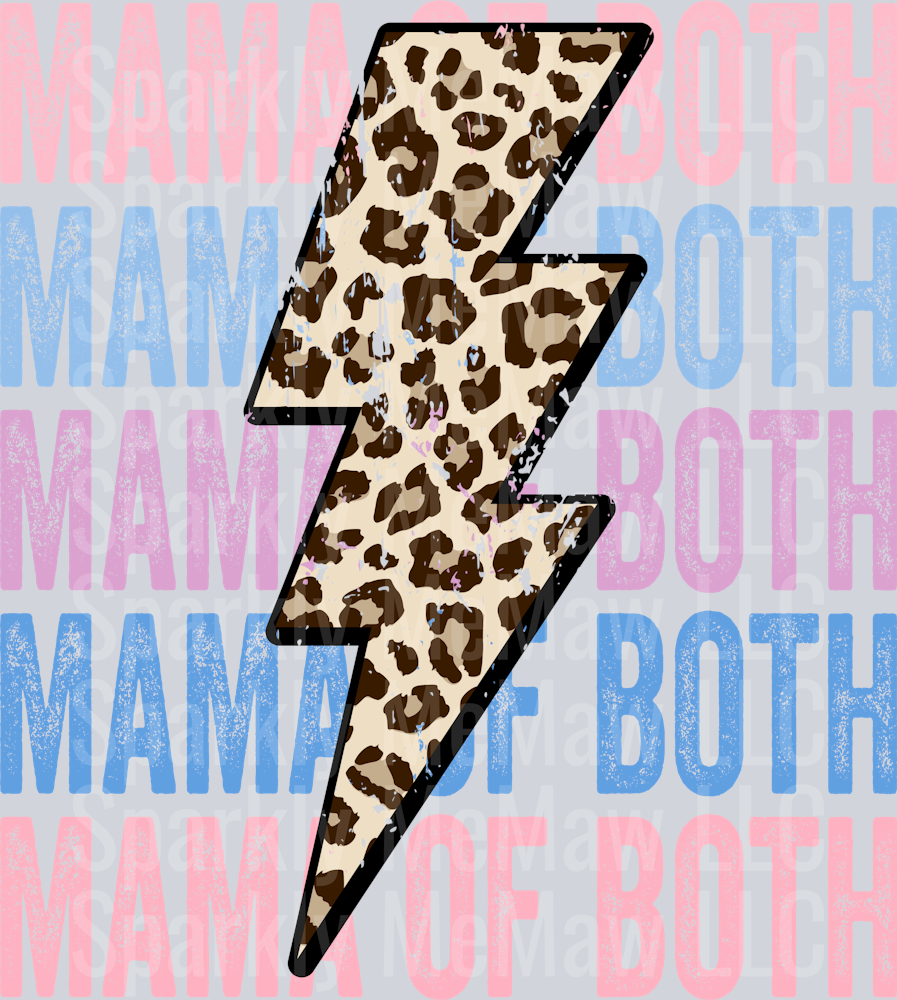 Mom of Both Dusty Pink/Blue UV DTF Decal