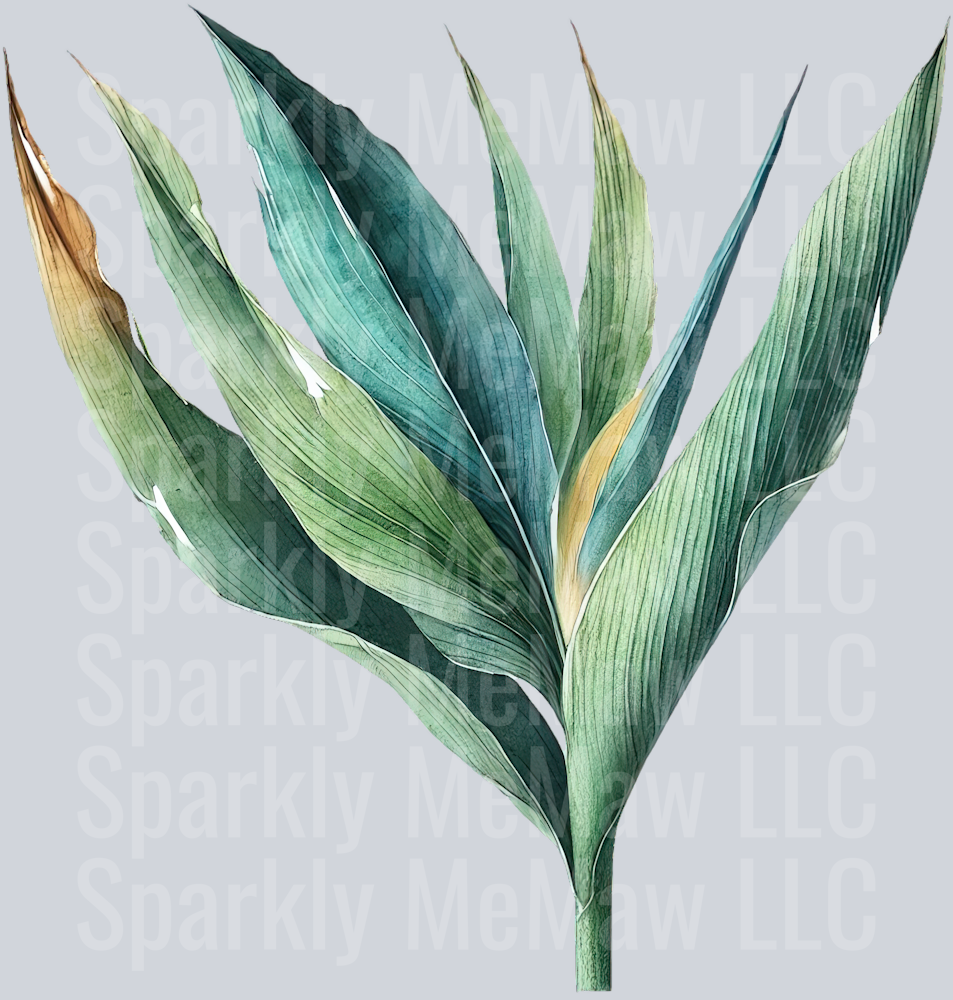 8 Tropical Leaves Clipart Decal