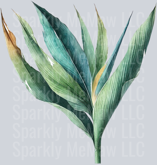 8 Tropical Leaves Clipart Decal