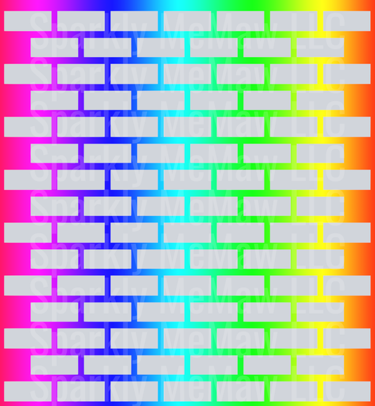 Rainbow brick outline 10x10