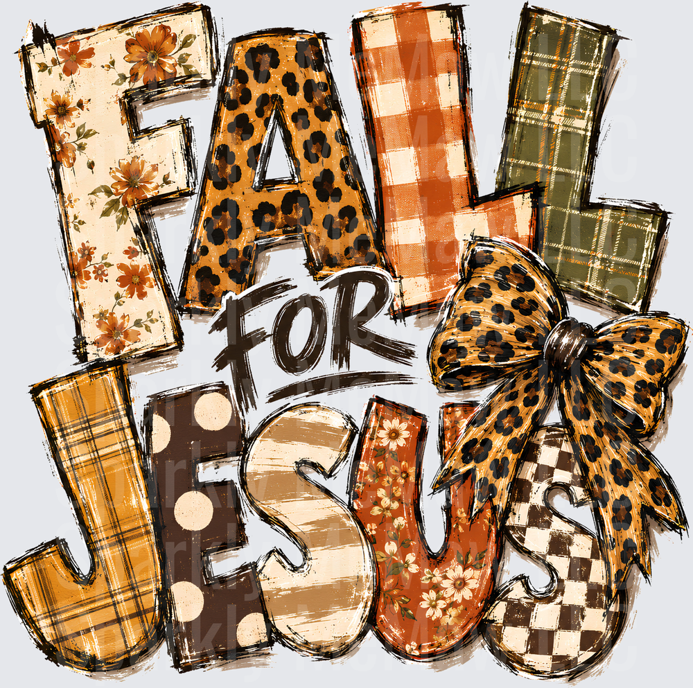 Fall For Jesus Autumn Patterns UV DTF Decal