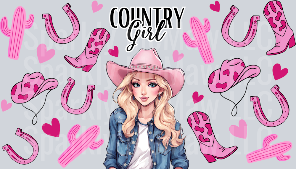 Country girl 2 16 oz UV DTF Wrap