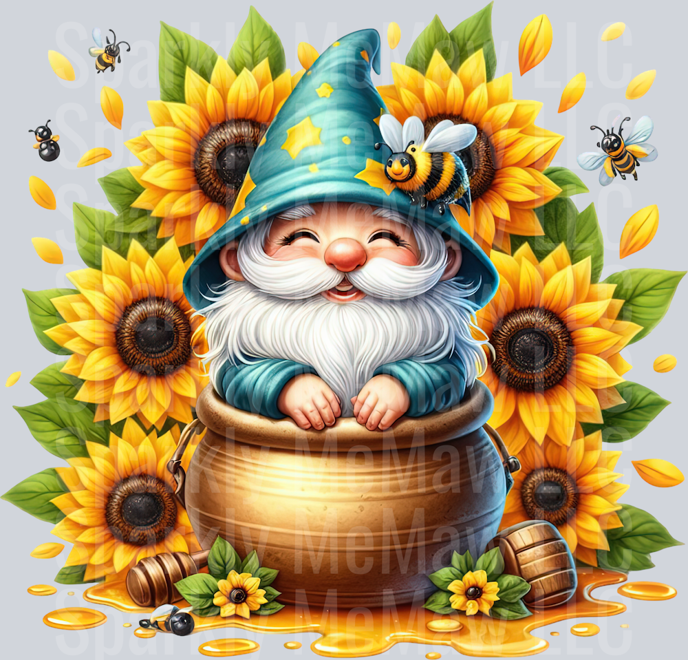 33 Bee Gnome UV DTF Clip Art Decal