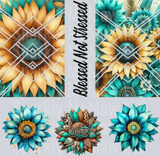 Sunflower Blessed Multi Media sheet 10x10