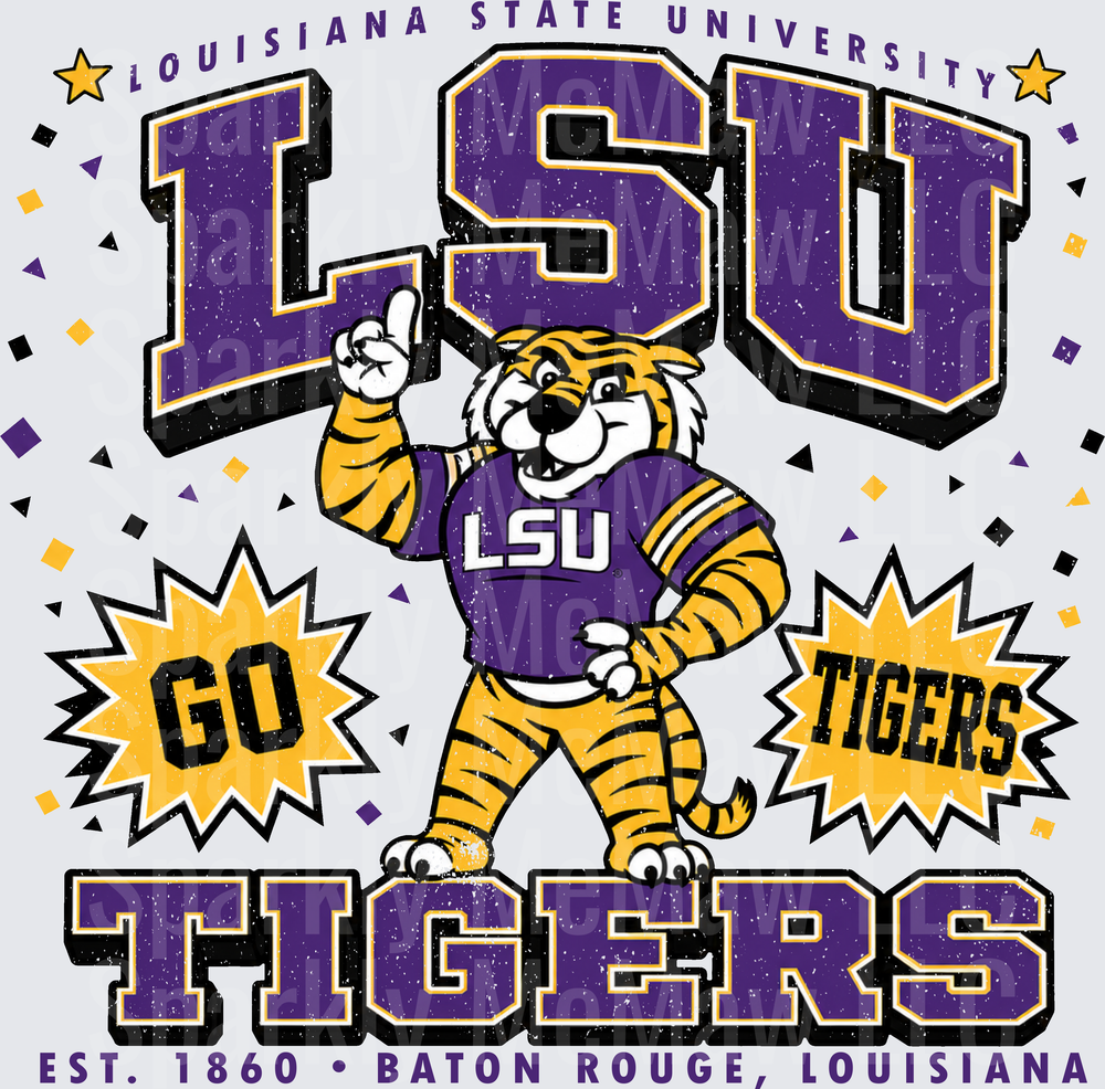 LSU Tigers Mike Mascot UV DTF Decal