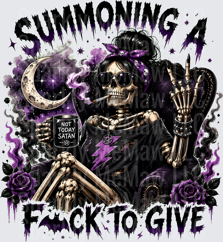 Summoning A F*ck To Give This is a UV DTF Decal
