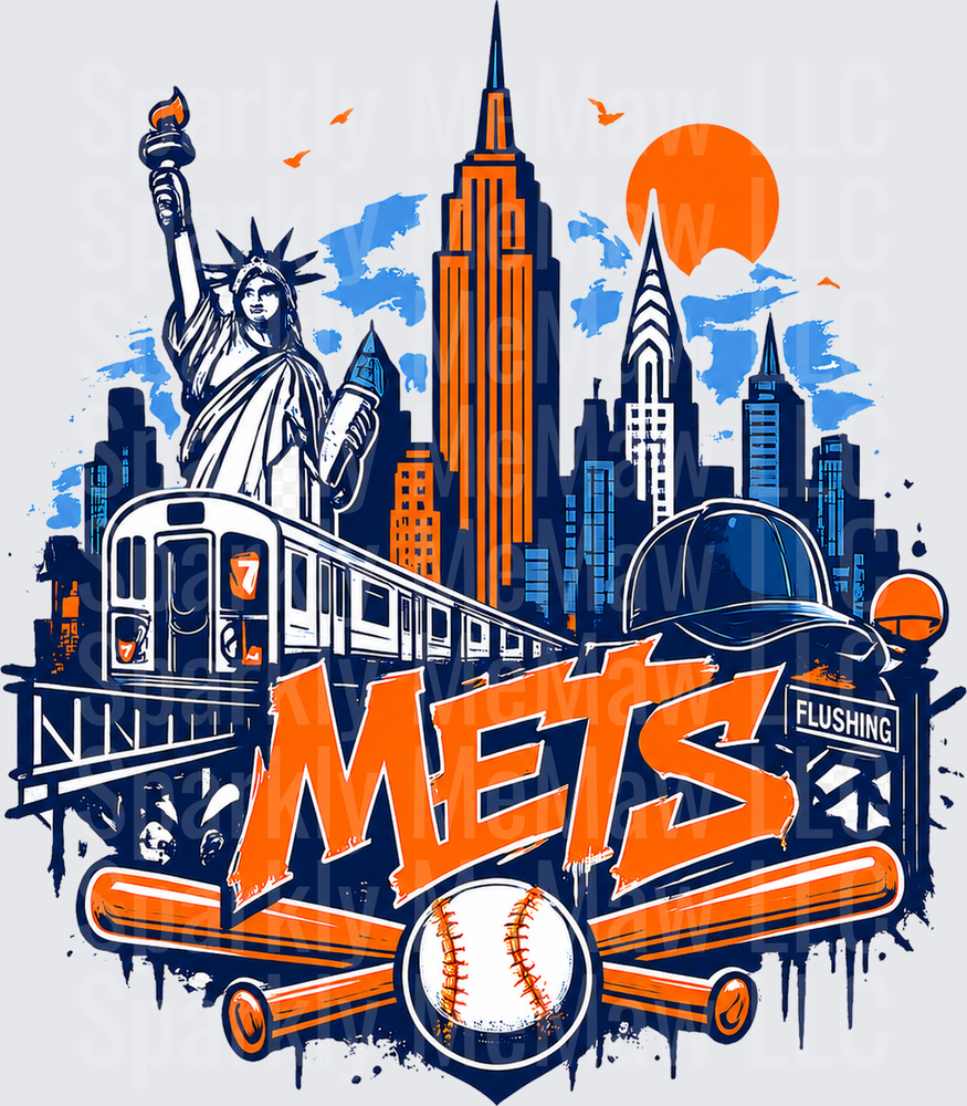 New York Mets NYC Skyline UV DTF Decal